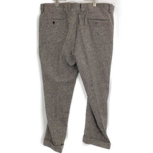 POLO RALPH LAUREN Beige Herringbone Wool Pants