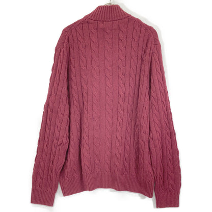 POLO RALPH LAUREN Bordeaux Cotton Cable Sweater Size XXL