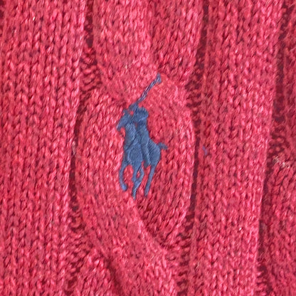 POLO RALPH LAUREN Bordeaux Cotton Cable Sweater Size XXL