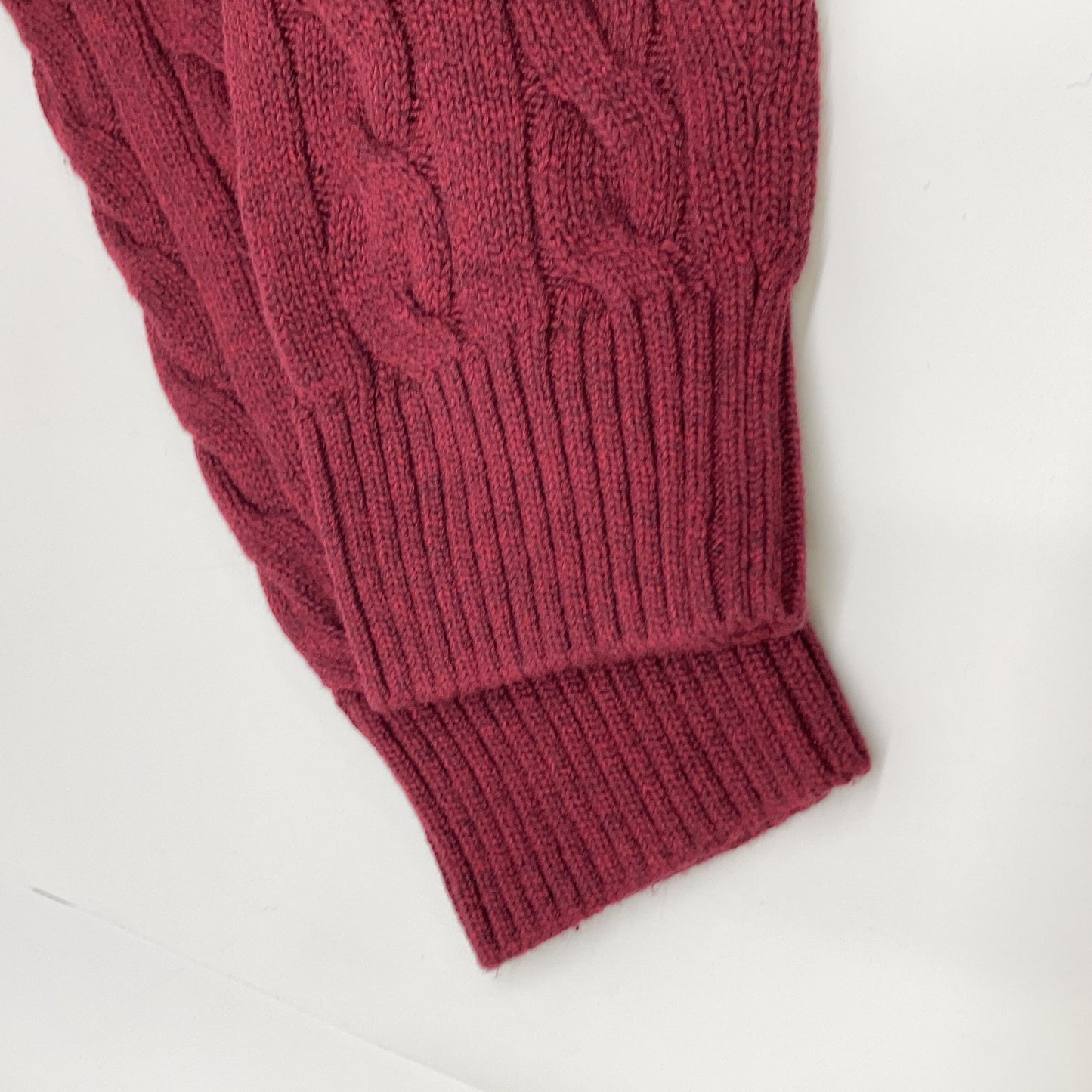 POLO RALPH LAUREN Bordeaux Cotton Cable Sweater Size XXL