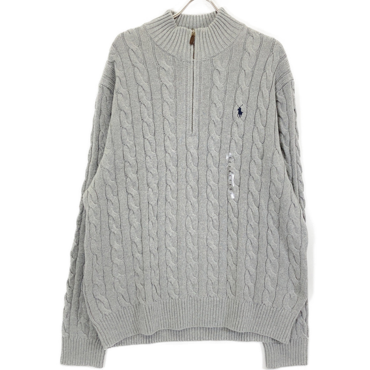 POLO RALPH LAUREN Gray Cotton Cable Sweater Size XXL