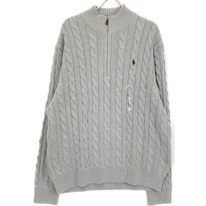 POLO RALPH LAUREN Gray Cotton Cable Sweater Size XXL