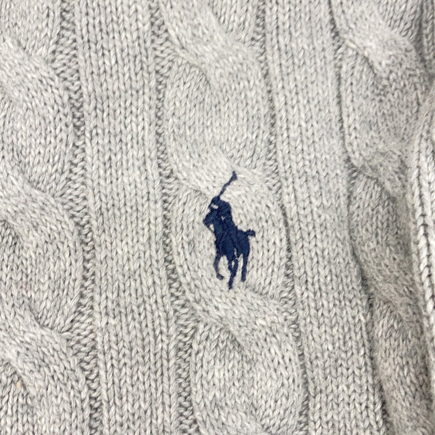 POLO RALPH LAUREN Gray Cotton Cable Sweater Size XXL