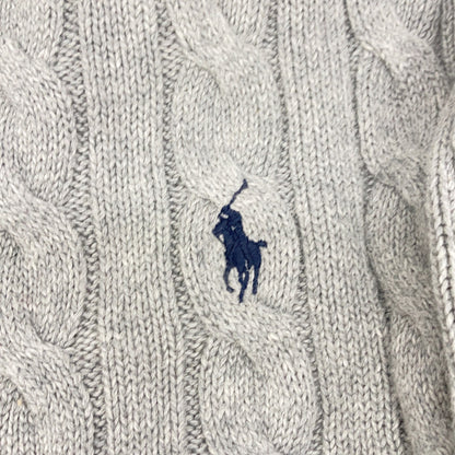 POLO RALPH LAUREN Gray Cotton Cable Sweater Size XXL