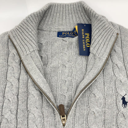 POLO RALPH LAUREN Gray Cotton Cable Sweater Size XXL