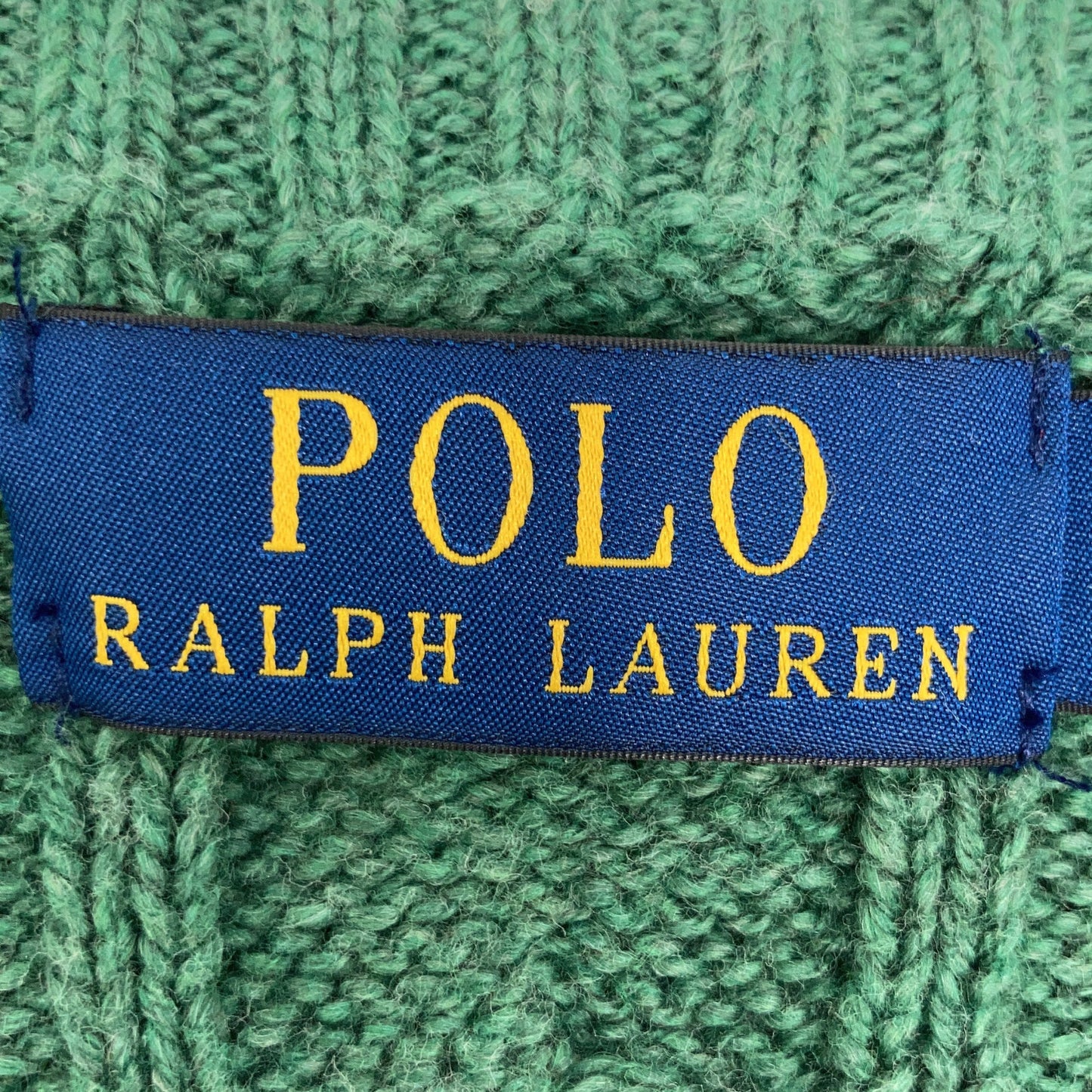 POLO RALPH LAUREN Green Pony Cable Knit Sweater Size XXL