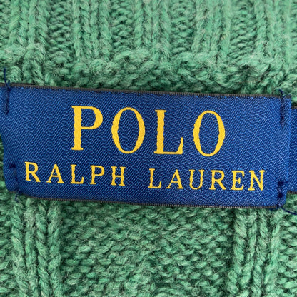 POLO RALPH LAUREN Green Pony Cable Knit Sweater Size XXL