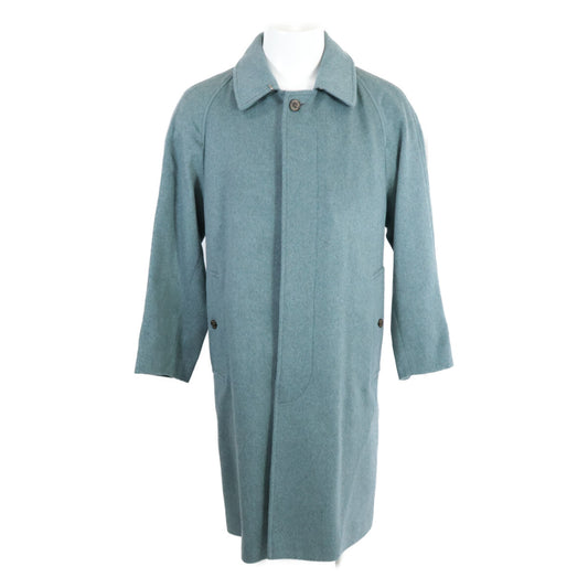 BURBERRY Cashmere 100% Balmacaan Coat Green Size 48