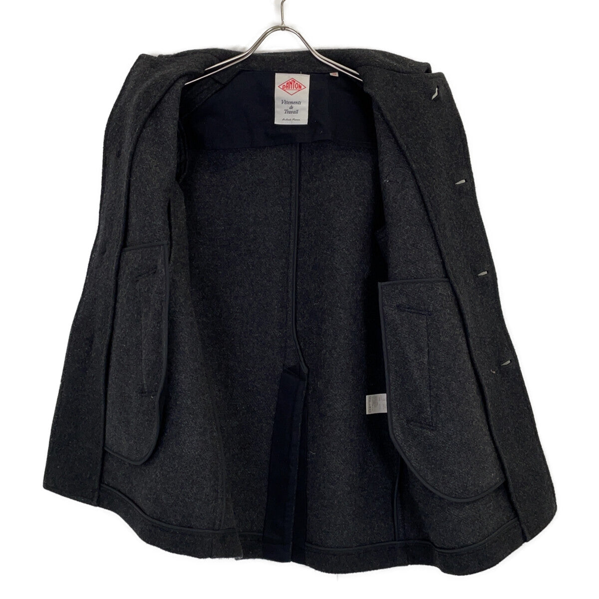 DANTON Gray Wool Mossa Single Coat Size 38