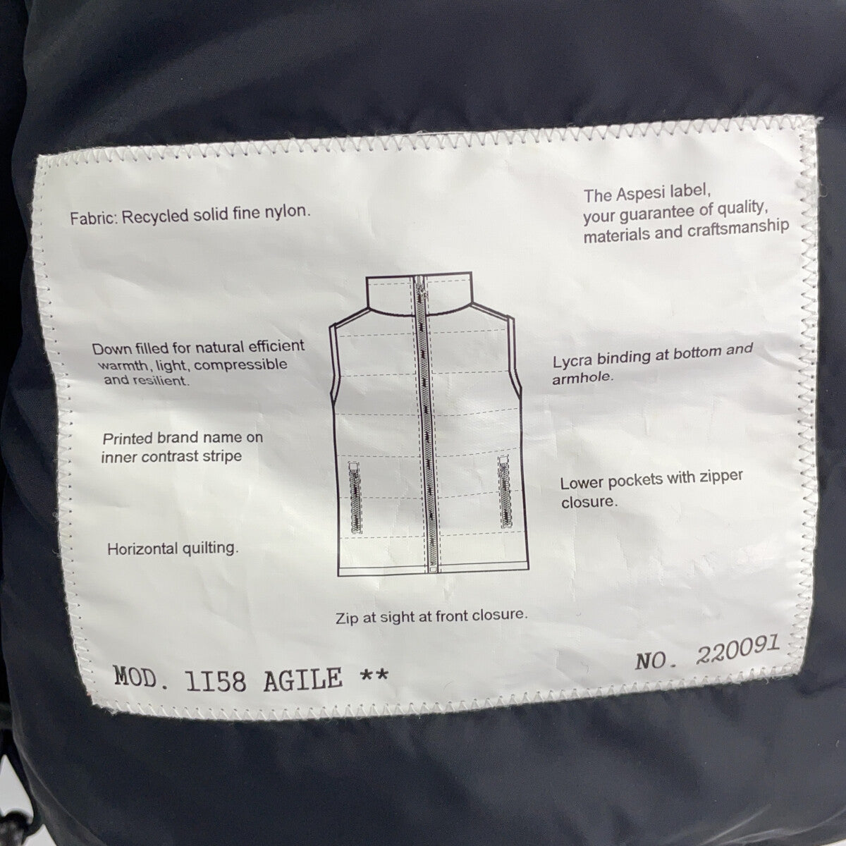 ASPESI W2I 1I58 V006 Brown x Black Down Vest