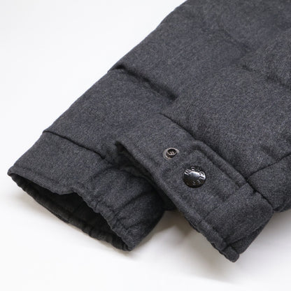MONCLER MONTGENEVRE Wool Hooded Down Jacket Gray Size 1