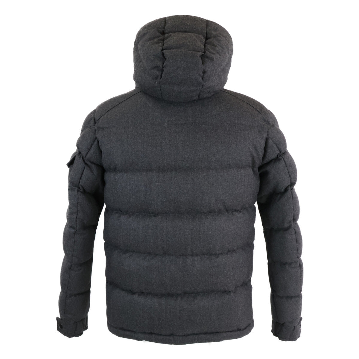 MONCLER MONTGENEVRE Wool Hooded Down Jacket Gray Size 1