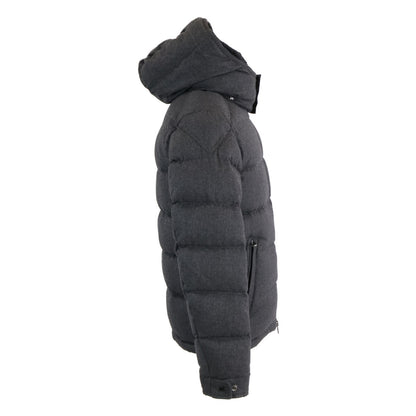 MONCLER MONTGENEVRE Wool Hooded Down Jacket Gray Size 1