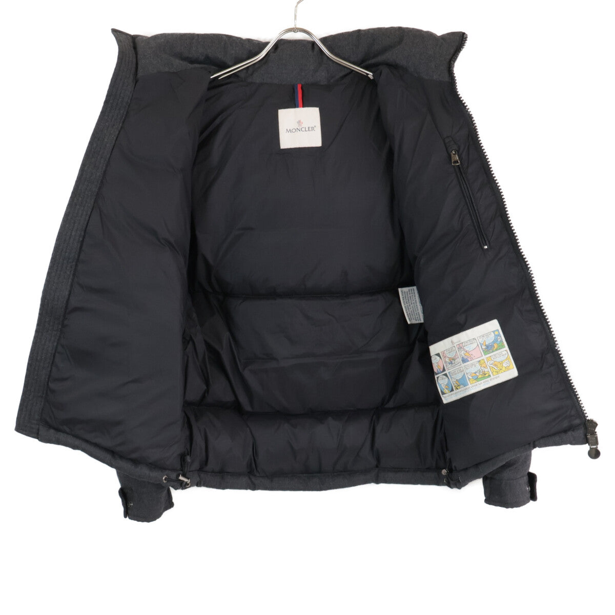 MONCLER MONTGENEVRE Wool Hooded Down Jacket Gray Size 1