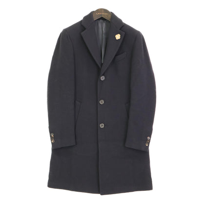 LARDINI JJ23177AQ Navy Wool Chester Coat Size 46