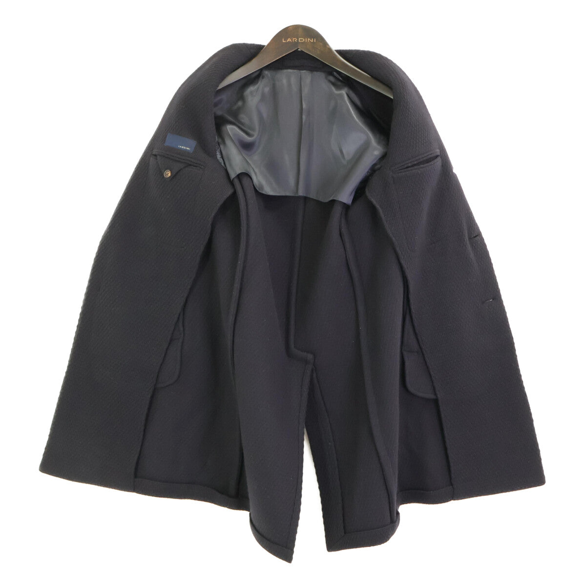 LARDINI JJ23177AQ Navy Wool Chester Coat Size 46