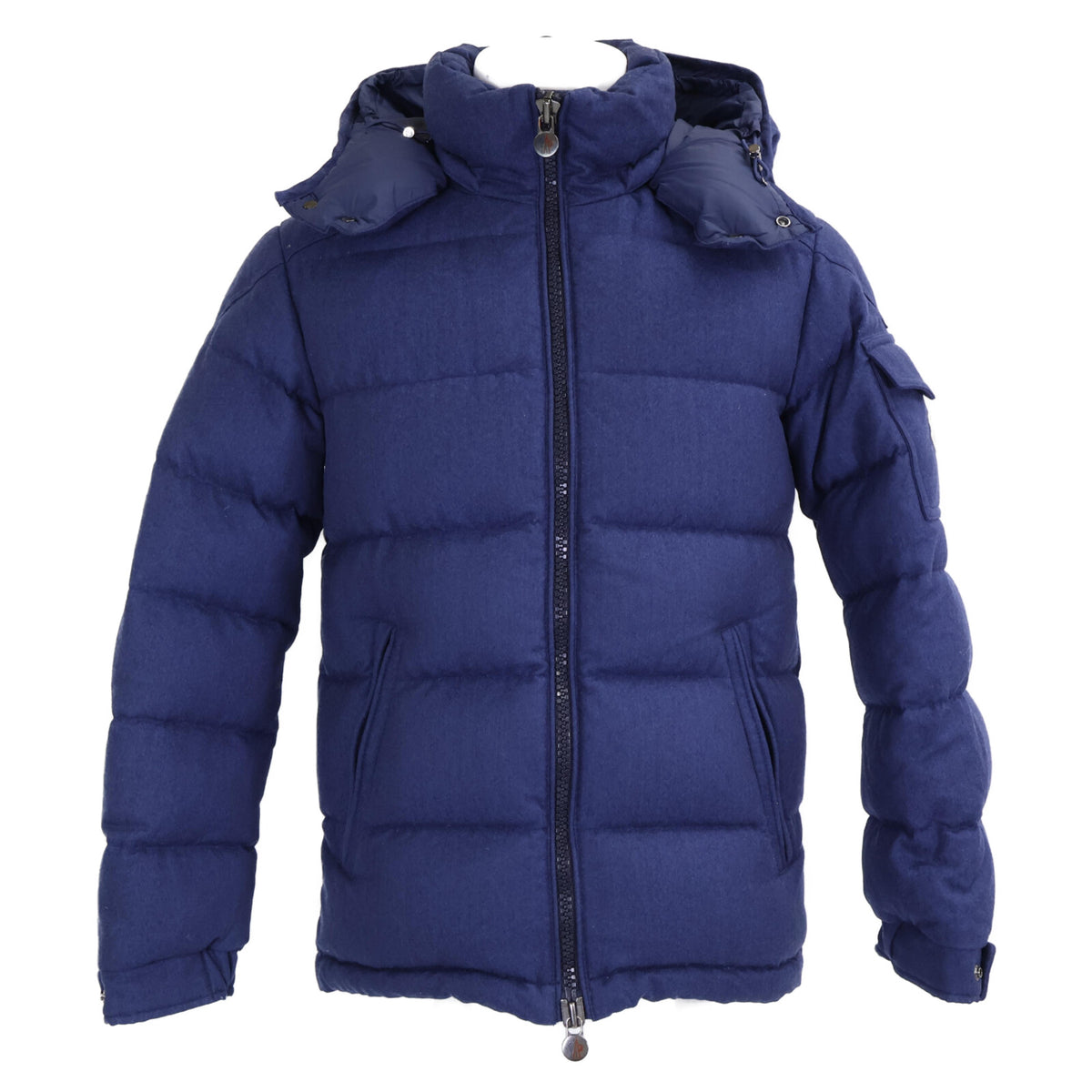 MONCLER MONTGENEVRE Wool Down Jacket Navy Size 0
