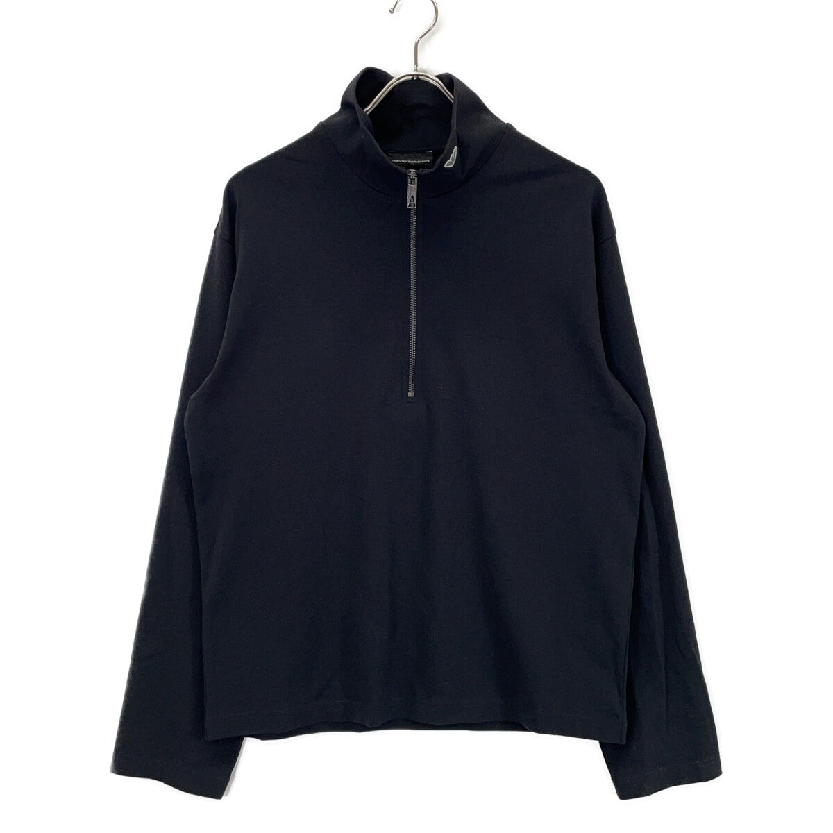 EMPORIOARMANI Black Mock Neck Partial-Zip Sweater Size XS