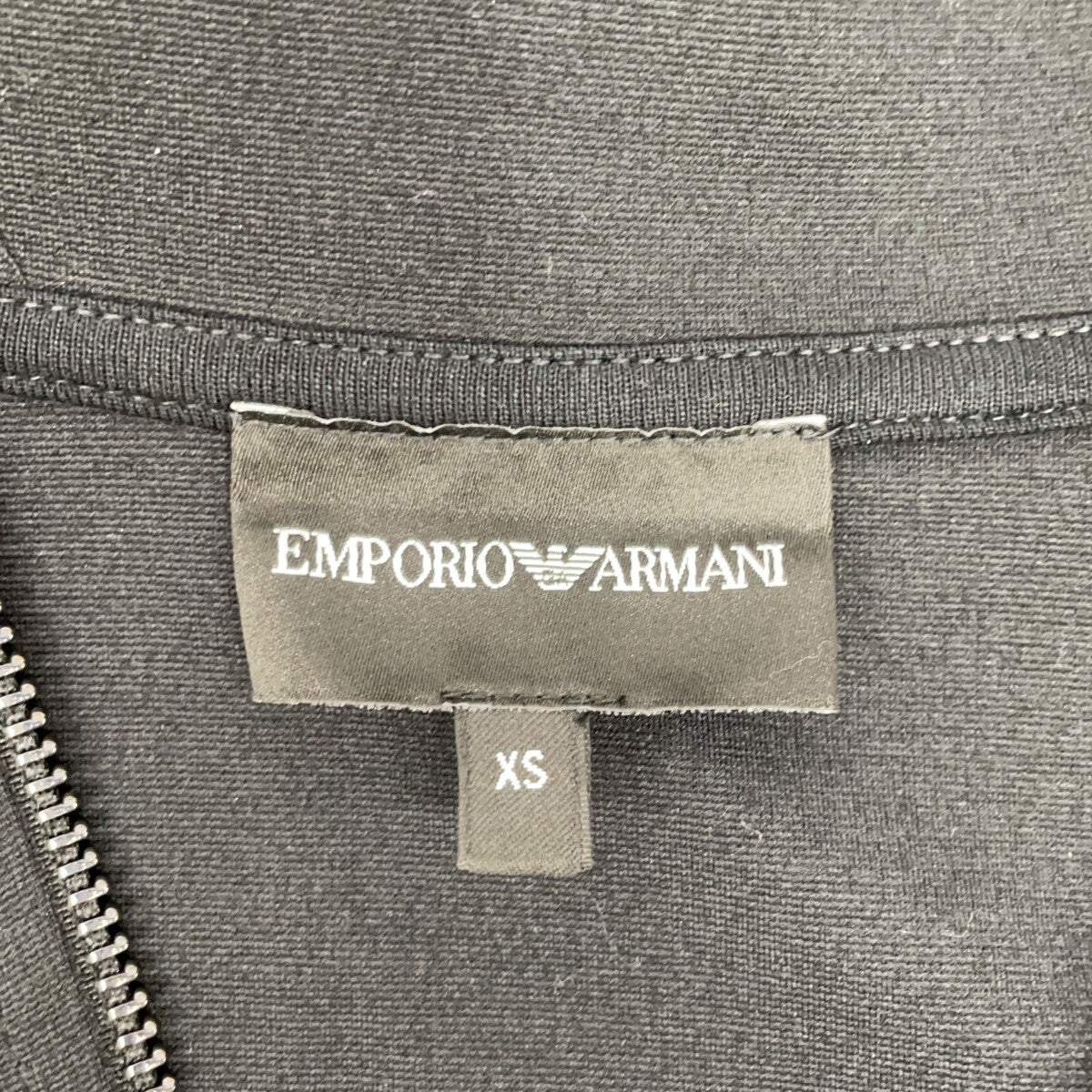 EMPORIOARMANI Black Mock Neck Partial-Zip Sweater Size XS