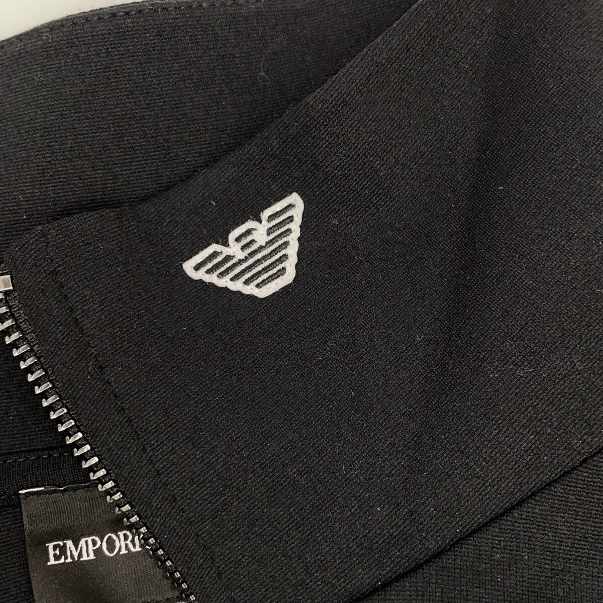 EMPORIOARMANI Black Mock Neck Partial-Zip Sweater Size XS