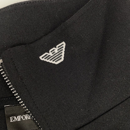 EMPORIOARMANI Black Mock Neck Partial-Zip Sweater Size XS