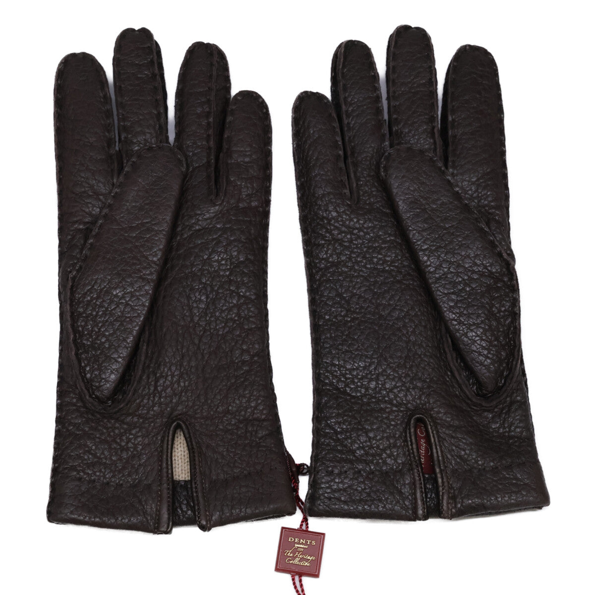 DENTS Cashmere Lined Peccary Gloves Bark Size 7