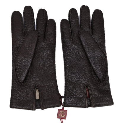 DENTS Cashmere Lined Peccary Gloves Bark Size 7