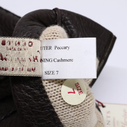 DENTS Cashmere Lined Peccary Gloves Bark Size 7