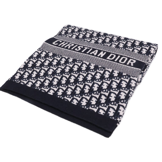 Christian Dior Oblique Cashmere Blend Scarf Navy Size -