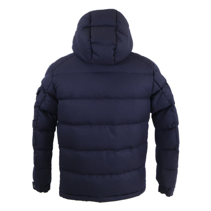 MONCLER MONTGENEVRE Wool Hooded Down Jacket Navy Blue Size 1