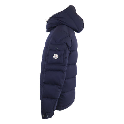 MONCLER MONTGENEVRE Wool Hooded Down Jacket Navy Blue Size 1