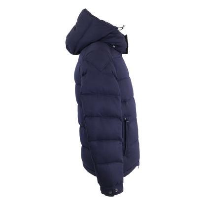 MONCLER MONTGENEVRE Wool Hooded Down Jacket Navy Blue Size 1