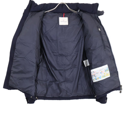 MONCLER MONTGENEVRE Wool Hooded Down Jacket Navy Blue Size 1