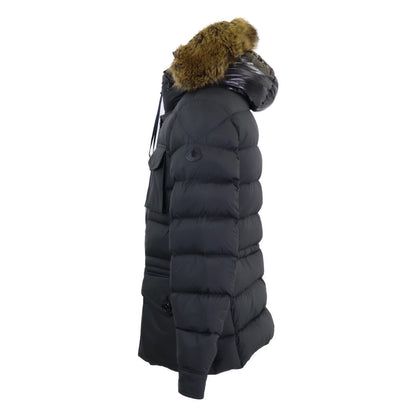 MONCLER CHEVREUSE Fur Hooded Down Jacket Black Size 1
