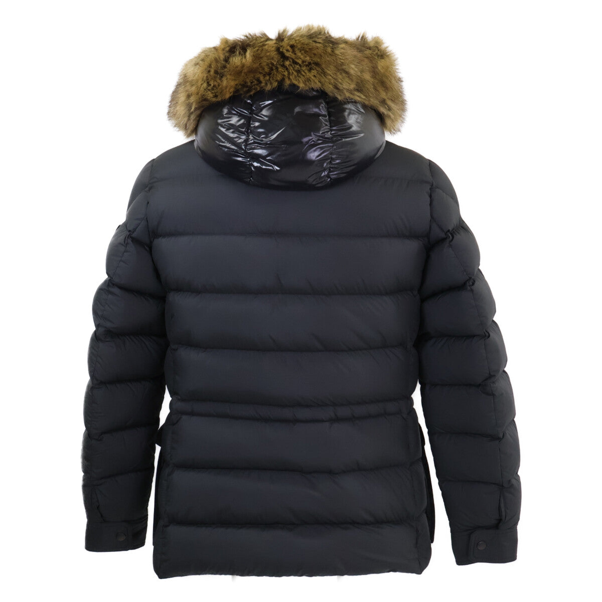 MONCLER CHEVREUSE Fur Hooded Down Jacket Black Size 1