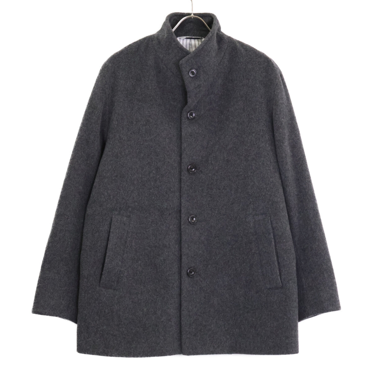 MELROSE Gray Lamb Wool Blend Stand Collar Coat Size 5