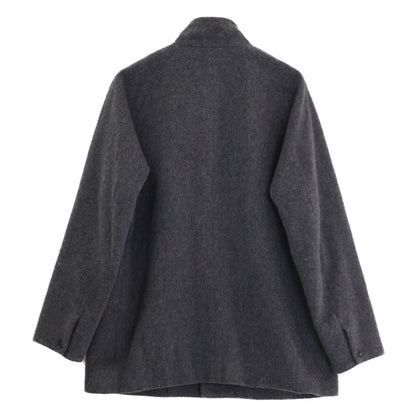 MELROSE Gray Lamb Wool Blend Stand Collar Coat Size 5