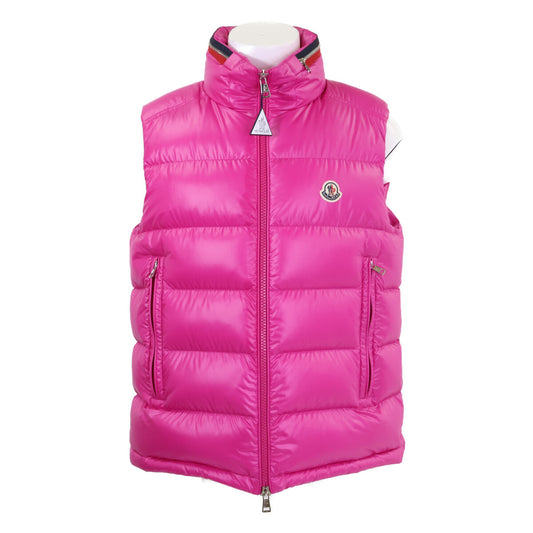 MONCLER 23' OUSE Packable Hood Nylon Down Vest Pink Size 2