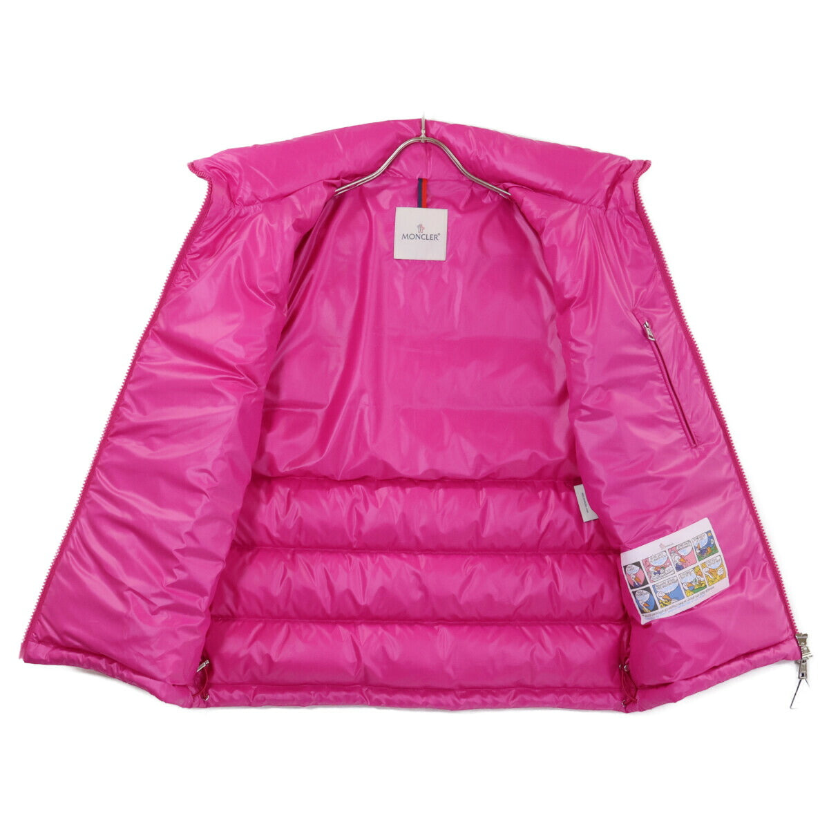 MONCLER 23' OUSE Packable Hood Nylon Down Vest Pink Size 2
