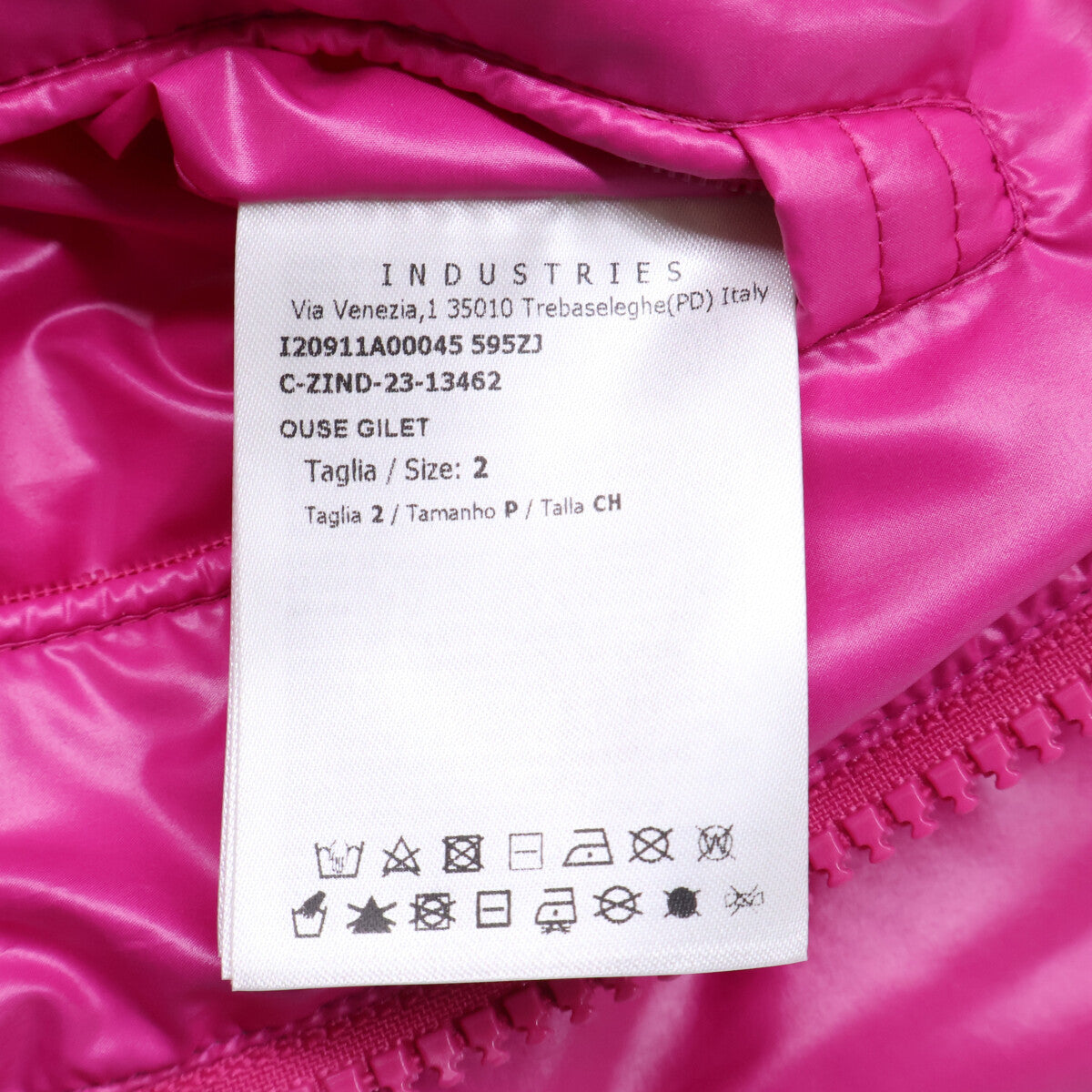 MONCLER 23' OUSE Packable Hood Nylon Down Vest Pink Size 2