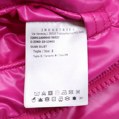 MONCLER 23' OUSE Packable Hood Nylon Down Vest Pink Size 2