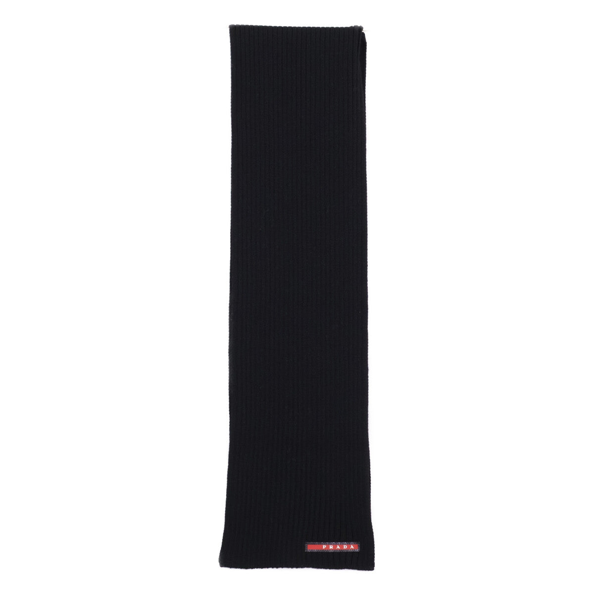 PRADA SPORT Black Rib Knit Scarf