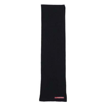 PRADA SPORT Black Rib Knit Scarf