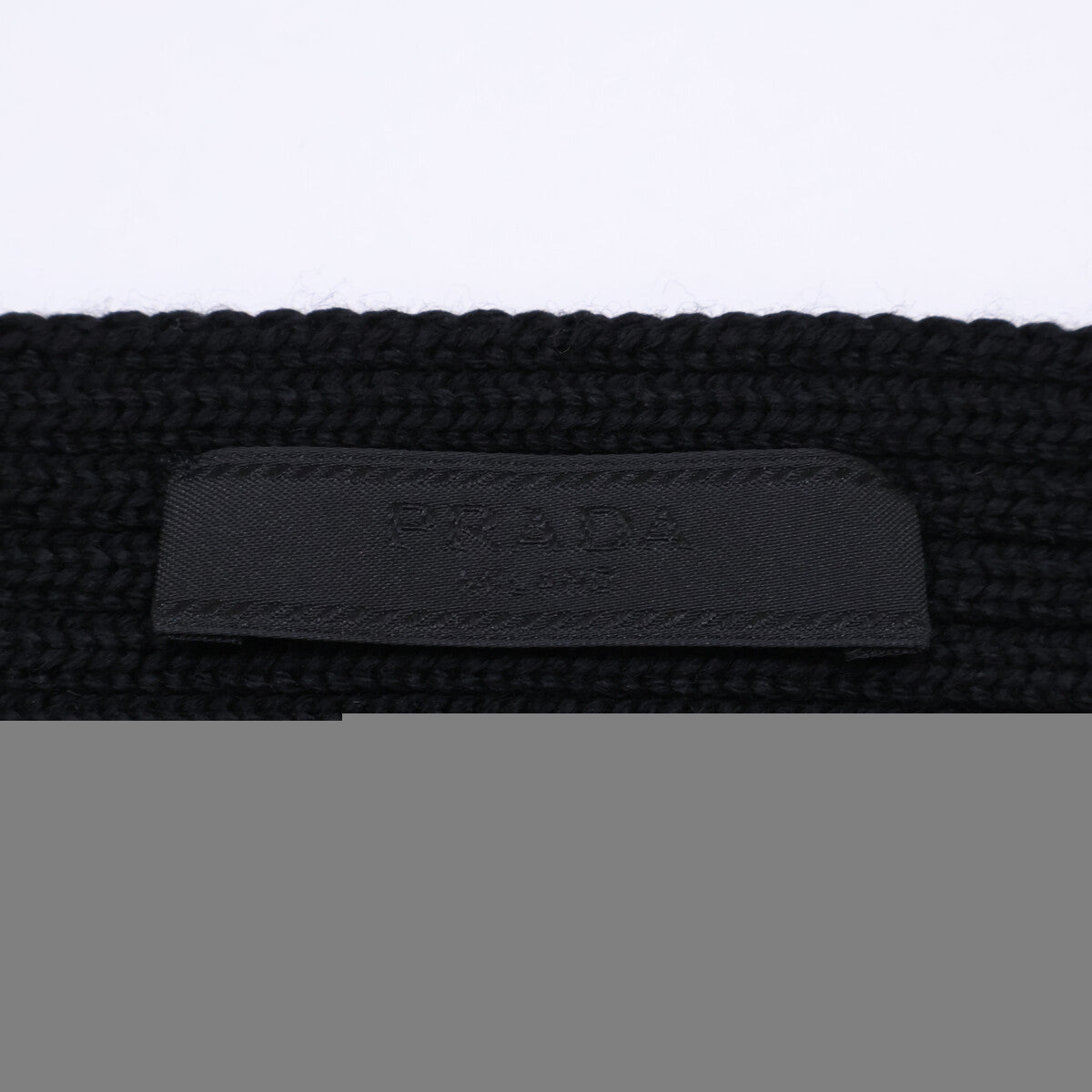 PRADA SPORT Black Rib Knit Scarf
