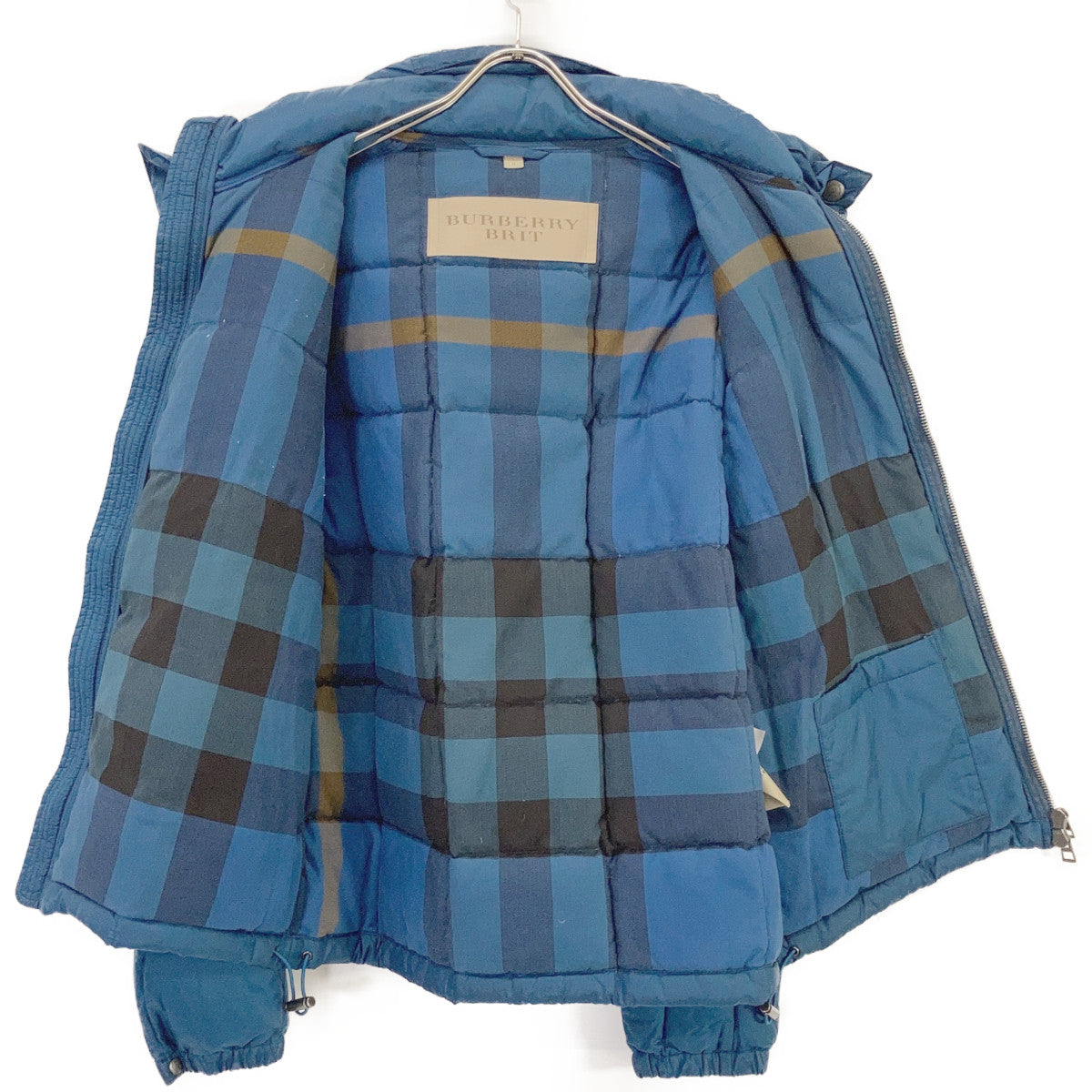 BURBERRY BRIT Blue Horse Embroidered Down Jacket Size L