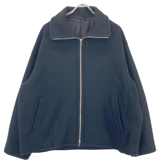 YOAK FW25 Navy Melton Stand Collar Zip Blouson Jacket Size 2