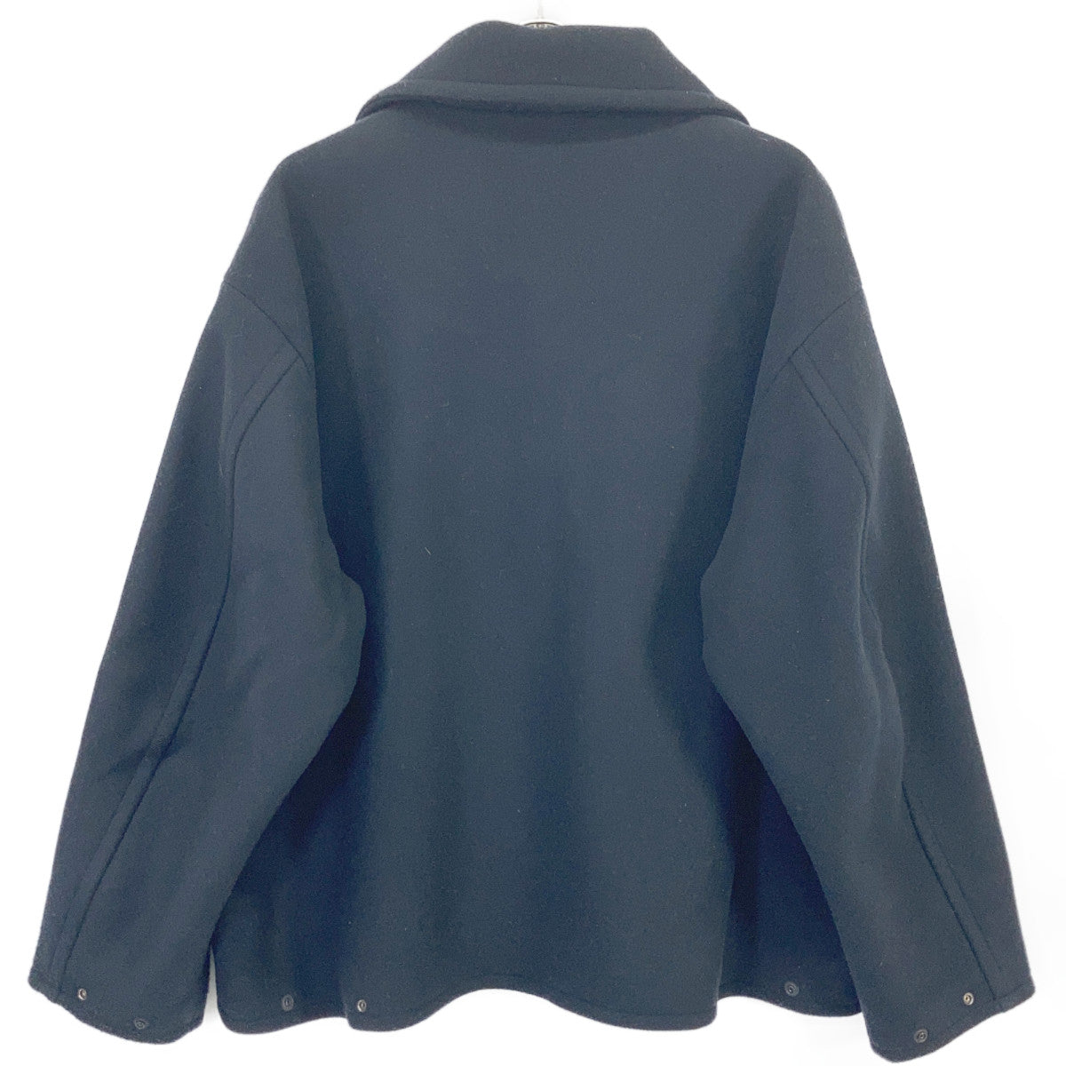 YOAK FW25 Navy Melton Stand Collar Zip Blouson Jacket Size 2