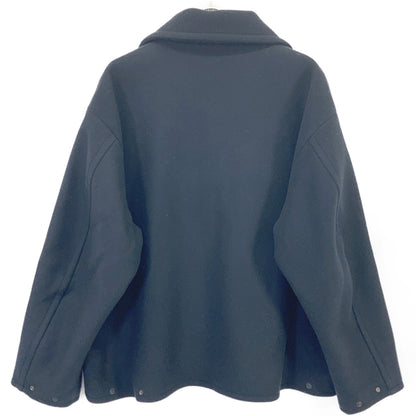 YOAK FW25 Navy Melton Stand Collar Zip Blouson Jacket Size 2