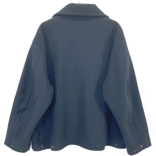 YOAK FW25 Navy Melton Stand Collar Zip Blouson Jacket Size 2