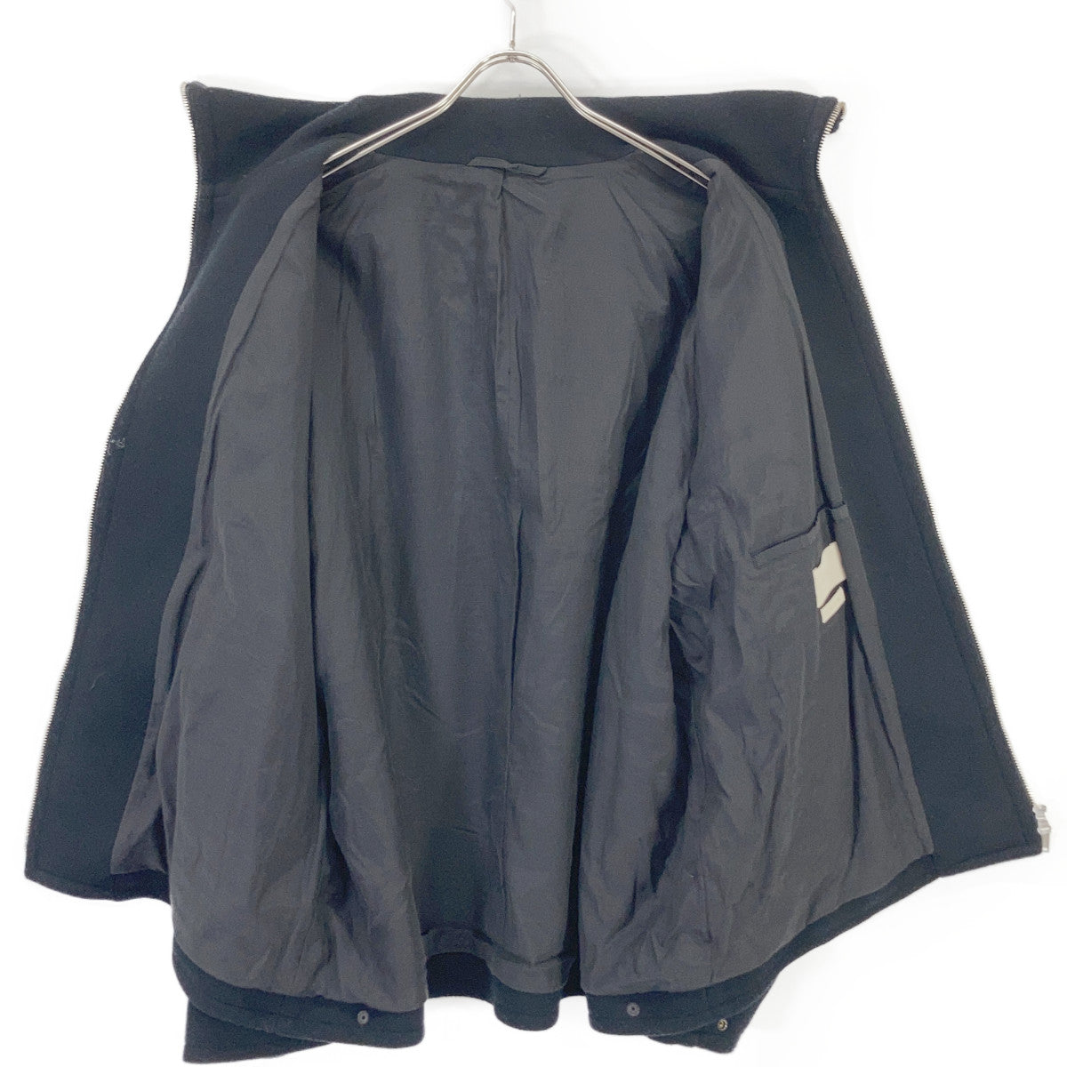 YOAK FW25 Navy Melton Stand Collar Zip Blouson Jacket Size 2